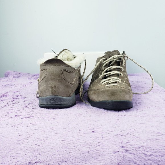 WATERPROOF, CALF LEATHER+SHERPA FUR LINED Taupe Hiker Snow Boot W39 KAMIK BRAND - Picture 3 of 7